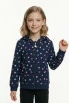 Kapuzensweatjacke BLUE SEVEN, M&auml;dchen, Gr. 98, blau (ultramarin aop), Sweatware,
