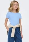 T-Shirt KIDS ONLY "KOGNELLA S/S O-NECK TOP NOOS JRS", M&auml;dchen, Gr. 146/152, blau