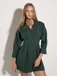 Apricot Minikleid "Hemdblusenkleid" Seitennahttaschen mit Smokdetails