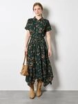 Apricot Midikleid "Florales Midikleid" Eingrifftaschen mit Seitentaschen, mit...