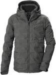 Steppjacke KILLTEC "KOW 5 MN QLTD JCKT", Herren, Gr. L, grau (stahlgrau), Oberseite: