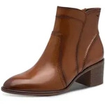 Stiefelette TAMARIS, Damen, Gr. 39, Synthetik Textil, cognac, Glattleder,...