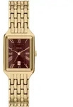 Quarzuhr FOSSIL "Raquel", gold (gelbgoldfarben, rot, rot), Armbanduhren, Damen,