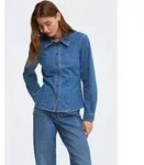 Jeansbluse ONLY "ONLUNA FITTED SHIRT DNM", Damen, Gr. XS, blau (medium blau...