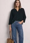 STREET ONE Hemdbluse 3/4-Arm Bluse aus Cord mit Split Neck