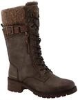 TOM TAILOR Winterstiefel Blockabsatz, Schn&uuml;rstiefel mit modischem Strickkragen