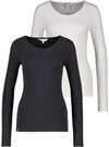Langarmshirt ALIFE & KICKIN, Damen, Gr. S, schwarz (schwarz, wei&szlig;), 95% Baumwolle,