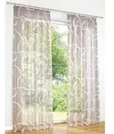 Gardine HEINE HOME Gr. 4, beige (taupe, wei&szlig;), B:140cm H:245cm, Polyester, Gardinen,