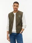 Steppweste TOMMY HILFIGER "DIAMOND QUILT", Herren, Gr. S, platinum olive, Web,