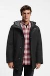 Parka BOSS ORANGE "Osiass1", Herren, Gr. 50, schwarz (schwarz001), Web, Obermaterial: