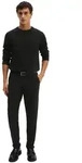 Rundhalspullover MARC O'POLO "aus gesprenkeltem Tweedgarn", Herren, Gr. S, schwarz,