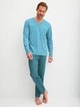 CALIDA Schlafanzug "Relax Streamline 1" 2 tlg. mit praktischem V-Ausschnitt