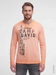 Rundhalsshirt CAMP DAVID, Herren, Gr. 4XL, orange (mellow orange), Web, Material: