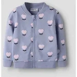 Sweatjacke NAME IT "NMFOLINIAS LS SWE CARD BRU PB", M&auml;dchen, Gr. 98, blau...