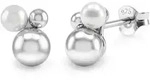 Paar Ohrstecker TOM TAILOR "Perle", silber, Ohrringe, Damen, Perlen Silber 925