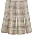 Jerseyrock PUMA "T7 Pleated Tartan-Midirock Damen", Damen, Gr. S, beige (mouse gray