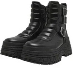Stiefelette BUFFALO "Buffalo FUSION BIKER MID", Damen, Gr. 38, schwarz, Polyurethan,