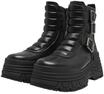 Stiefelette BUFFALO "Buffalo FUSION BIKER MID", Damen, Gr. 38, schwarz, Polyurethan,