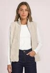 Fellimitatweste STREET ONE, Damen, Gr. 40, beige (smooth stone sand), Stoff,
