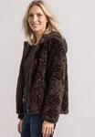 STREET ONE Fellimitatjacke mit Kapuze in Unifarbe