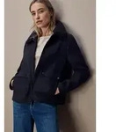 Kurzjacke STREET ONE, Damen, Gr. 34, blau (obsidian blau), Web, Obermaterial:...