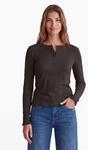 Langarmshirt STREET ONE STUDIO, Damen, Gr. 38, braun (charrot braun), Web, 96%