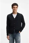 Strickjacke BOSS ORANGE "Avac", Herren, Gr. L, schwarz (dunkelblau404), Strick,