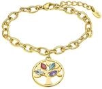 Armband LOTUS "Urban Woman - Baum des Lebens", gelbgoldfarben, kristallwei&szlig;,...