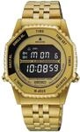 Digitaluhr SEIKO, gold (goldfarben), Armbanduhren, Herren, Digitaluhr, Armbanduhr,