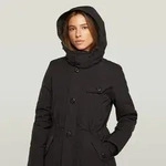 Langjacke G-STAR "Vodan long jkt wmn", Damen, Gr. XS, schwarz (dk schwarz), Web,