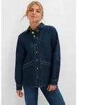 Jeansjacke BONPRIX, Damen, Gr. 50, blau (dunkelblau denim), Obermaterial: 82%