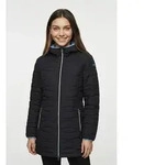 Steppmantel CMP "WOMAN PARKA FIX HOOD", Damen, Gr. 48, schwarz (antracite),