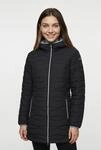 Steppmantel CMP "WOMAN PARKA FIX HOOD", Damen, Gr. 48, schwarz (antracite),