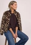 STREET ONE Blouson ohne Kapuze Fake Fur Blouson mit Strickdetails und Leo-Optik