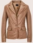 Jeansjacke MADELEINE "Lederblazer Lammnappa-Blazer mit Kroko-Pr&auml;gung", Damen, Gr.