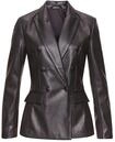 Lederimitat-Blazer LASCANA, Damen, Gr. 44, schwarz, Web, Obermaterial: 100%
