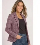 Kurzblazer STREET ONE, Damen, Gr. 46, rosa (rustic rouge), Web, 71% Polyester,...