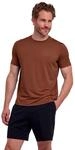 T-Shirt FALKE "FALKE T-Shirt", Herren, Gr. S, braun (chestnut (5534)), Shirts T-Shirt