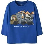 Langarmshirt NAME IT "NMMNORMANA LS TOP BOX", Jungen, Gr. 92, blau (surf the...