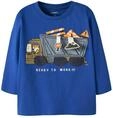 Langarmshirt NAME IT "NMMNORMANA LS TOP BOX", Jungen, Gr. 92, blau (surf the web),