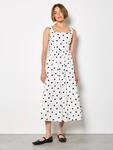 Apricot Midikleid "Midi-Kleid mit Polka-Dot" mit Smokdetails