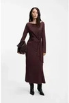 Midikleid BOSS ORANGE "Erlot Premium Damenmode", Damen, Gr. S, N-Gr, Langarm,...