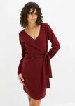 bonprix Strickkleid in Wickeloptik, mit V-Ausschnitt, slim fit