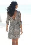 Jerseykleid VIVANCE "mit Animalprint, V-Ausschnitt, 3/4-&Auml;rmel mit Schlitzen", Damen,