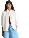 Langarmbluse MARC O'POLO DENIM "aus Leinen-Baumwolle-Mix", Damen, Gr. S, wei&szlig; (silky