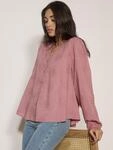 Apricot Spitzenbluse "Floral bestickte Bluse" mit Ballon&auml;rmeln