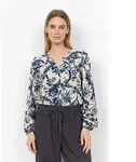 Druckbluse SOYACONCEPT "SC-HALFA 1- AOP", Damen, Gr. S, blau (tempest combi),...