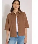Hemdbluse CECIL, Damen, Gr. 3XL, braun (creamy mocha), Web, 100% Baumwolle,