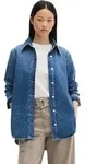 Langarmbluse MARC O'POLO "aus Rigid Denim", Damen, Gr. S, blau (medium blau),