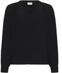 Langarmbluse KAFFE "Damen Bluse langarm KAemilia", Damen, Gr. 36, schwarz (schwarz
